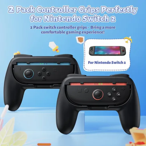 Vista 2 de FASTSNAIL Grips for Nintendo Switch 2 (2025) for Joy-Con 2, Wear-Resistant & Anti-Slip Switch2 Controllers Grips Handle Kit, Switch Holder
