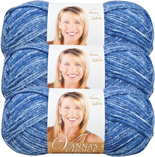 Vista 82 de Lion Brand Yarn (1 madeja) Hilo Vanna's Choice, mármol gris