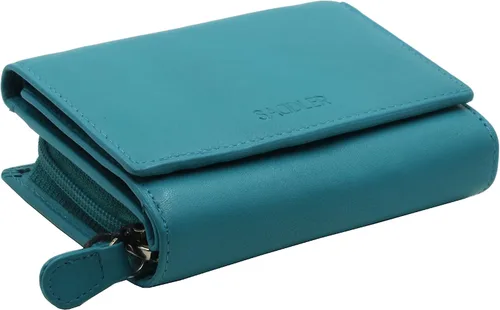 Vista 4 de SADDLER Cartera de cuero de lujo triple pliegue con protección RFID para mujer con monedero con cremallera tarjetero de crédito múltiple