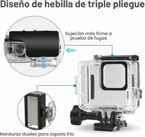 Vista 4 de OKFUN Funda protectora de buceo impermeable para Go Pro Hero 4K, 196 pies/196.9 ft, carcasa duradera para buceo subacuático, esnórquel, surf