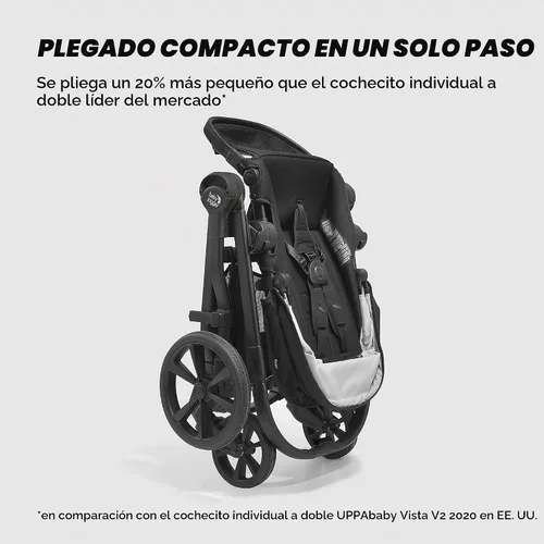 Vista 4 de Baby Jogger City Select 2 - Cochecito modular individual a doble, colección Eco, gris Harbor & Tencel