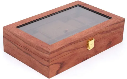 Vista 5 de Eapmic - Joyero organizador de madera con 8 2 ranuras