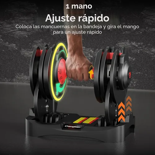 Vista 3 de New Upgraded Adjustable Dumbbell Set of 2 (52.5 lbs/25 lbs), 15/9 Weights Dumbbell Set with Safe Locking System, Quick Adjustable Dumbbells For Men