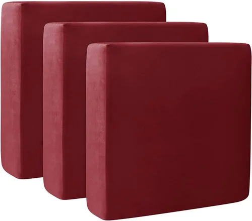 Vista 26 de Fundas de cojín de terciopelo para sofá, funda elástica para cojín de sofá suave, protector de muebles extraíble y lavable para sala de estar, Negro