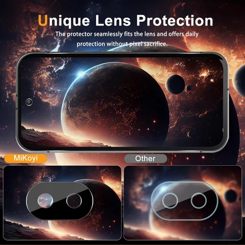 Vista 3 de Protector de pantalla de privacidad para Google Pixel 9A 5G, película protectora de vidrio templado de dureza 9H [paquete de 2+2] protector de lente