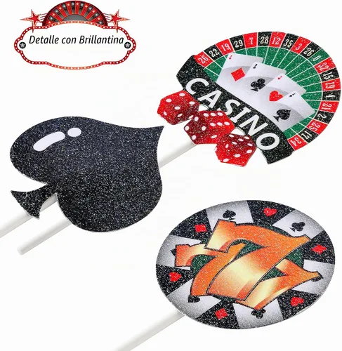 Vista 6 de 58 decoraciones de fiesta de póquer de casino, guirnalda de pancarta de cumpleaños con temática de póquer, globos de aluminio, pompones de nido
