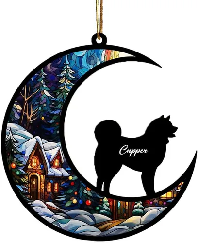 Vista 22 de Adorno conmemorativo personalizado para atrapasoles para perros, nombre personalizado y razas de perros, regalo para amantes de los perros, adorno