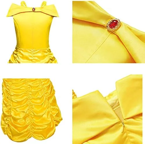 Vista 4 de Disfraz de princesa para niñas pequeñas, para Navidad, cumpleaños, fiesta de Halloween