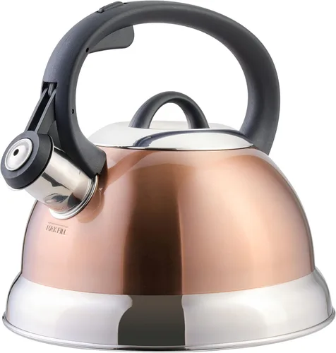 Vista 13 de Hervidor de agua para té con silbido Mr. Coffee 91407.02 Flintshire, de acero inoxidable, 1.75 qt, Plateado Satén cepillado