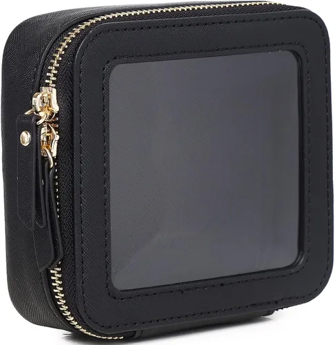 Vista 28 de Pinkmik Pequeña bolsa de maquillaje, mini estuche transparente para maquillaje y neceser con cremallera, organizador de bolsos para mujer