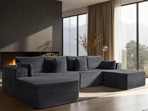 Vista 93 de Sofá modular de gran tamaño de 108 pulgadas, cómodo sofá deshuesado en forma de U para sala de estar, asientos extra profundos, sin montaje, sofá