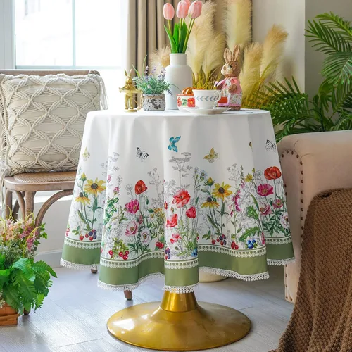 Vista 12 de SUTAVIA Mantel de encaje floral impermeable, rectangular, lavable, para el hogar, vacaciones, Acción de Gracias, Navidad, fiesta, comedor