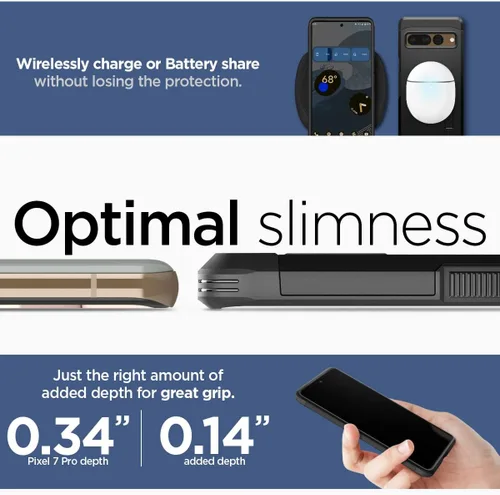 Vista 5 de Spigen Funda Tough Armor compatible con Google Pixel 7 Pro, color negro