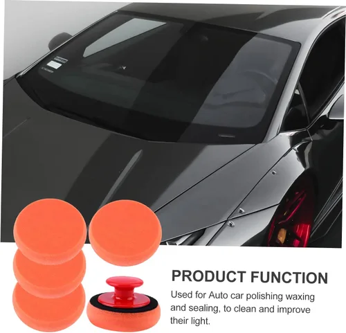 Vista 8 de Almohadilla de pulido para carrocería de automóvil, esponja con asa, herramientas de pulido manual para detalles automáticos para protección