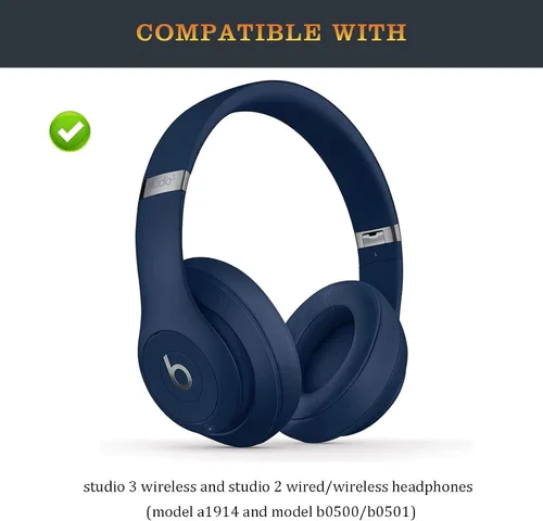 Vista 2 de Accesorios de Studio 3 iguales a los del OEM Studio3, piezas de repuesto de carcasa interior duradera, kit de reparación de panel de auriculares Azul