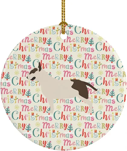 Vista 10 de Caroline's Treasures Affenpinscher - Adorno de cerámica con texto en inglés "Merry Christmas", multicolor para colgar en el árbol de Navidad