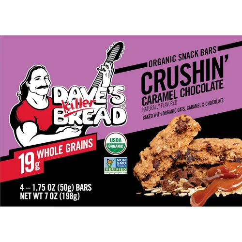Vista 4 de Dave’s Killer Bread Organic Snack Bars – Crushin’ Caramel Chocolate & Chocolate Chip, 4 CT (Variety Pack)
