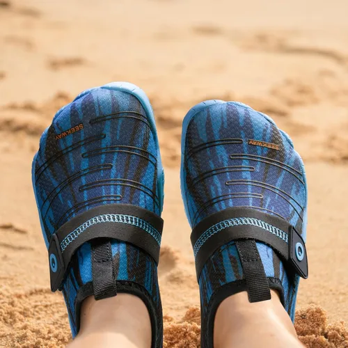 Vista 6 de SEEKWAY Zapatos de agua descalzos para niños, puntera ancha y zapatos de arena de secado rápido para niños pequeños para senderismo, natación