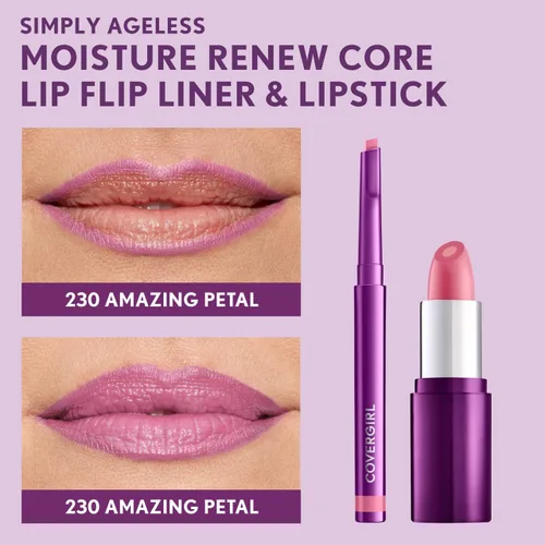 Vista 5 de COVERGIRL Simply Ageless Lip Flip Liner, Amazing Petal, paquete de 1 Increíble pétalo