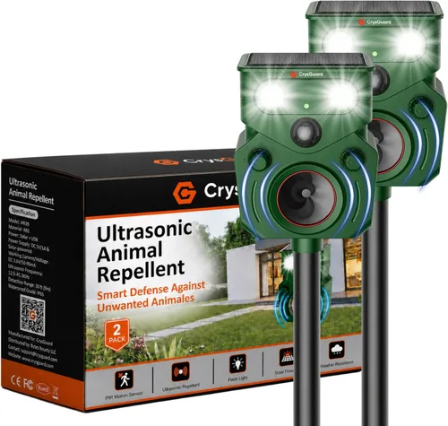Vista 8 de Repelente solar ultrasónico de animales al aire libre – Activado por movimiento, IP65 impermeable, diseñado para desalentar a los animales