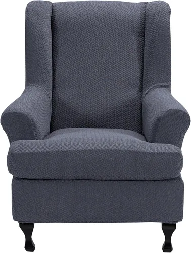 Vista 54 de CRFATOP 2 fundas elásticas para silla con respaldo de alas de mariposa, fundas de tela de elastano con respaldo de ala, fundas para sillón con parte