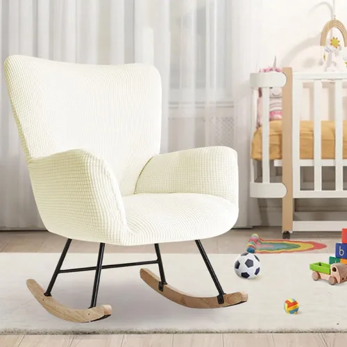 Vista 2 de Funda para silla mecedora de guardería, fundas elásticas para silla de lectura, funda de jacquard moderna para silla de lectura, protector para sala