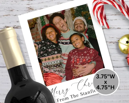 Vista 3 de Etiquetas adhesivas personalizadas para botellas de vino de Navidad, juego de 4 etiquetas personalizadas para amigos, familiares o regalo secreto