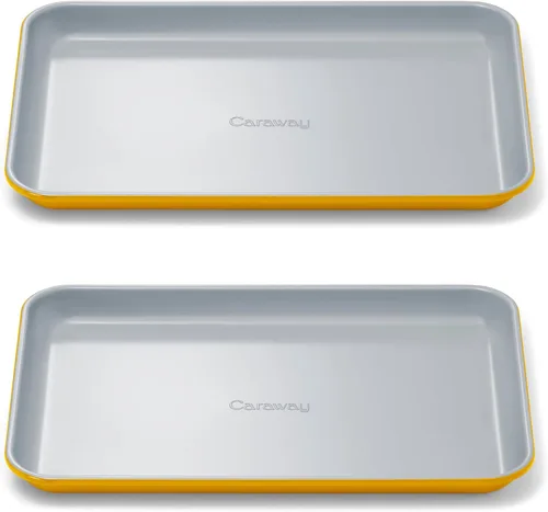 Vista 35 de Caraway Bandeja pequeña de cerámica antiadherente para hornear (9 x 13 pulgadas), no tóxica, sin PTFE ni PFOA, apta para horno, núcleo de acero Negro