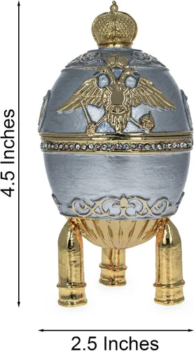 Vista 3 de BestPysanky Huevo de Pascua real militar de acero 1916