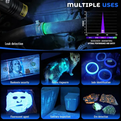 Vista 9 de DARKBEAM Luz negra recargable de la linterna ULTRAVIOLETA de 365nm