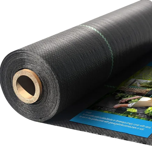 Vista 12 de Tela de paisaje resistente de barrera de malezas, cubierta de suelo geotextil tejida, alfombrilla de control de malezas prémium para camas