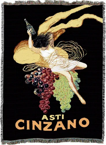 Vista 4 de Asti Cinzano - Manta vintage para póster de Leonetto Cappiello - Tapiz de regalo de arte fino tejido de algodón, fabricado en los Estados Unidos