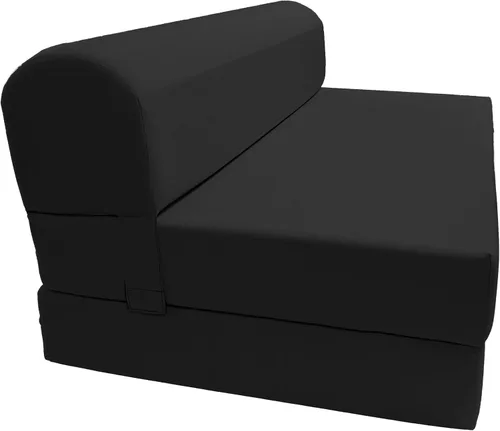 Vista 60 de D&D Futon Furniture. Silla plegable de espuma, sofá de estudio, colchón de espuma plegable para invitados (6 x 24 x 70 pulgadas, negro)