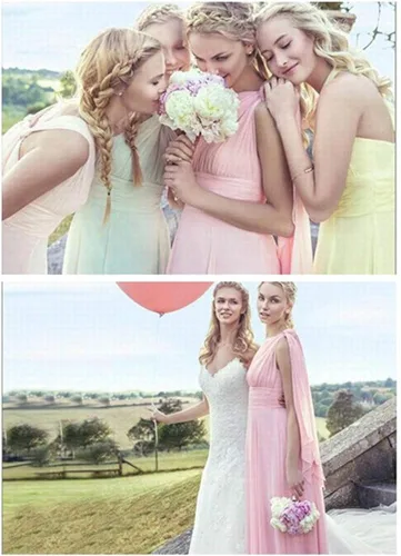 Vista 5 de Vestidos de dama de honor, vestidos largos de graduación, múltiples métodos de uso, vestidos de dama de honor
