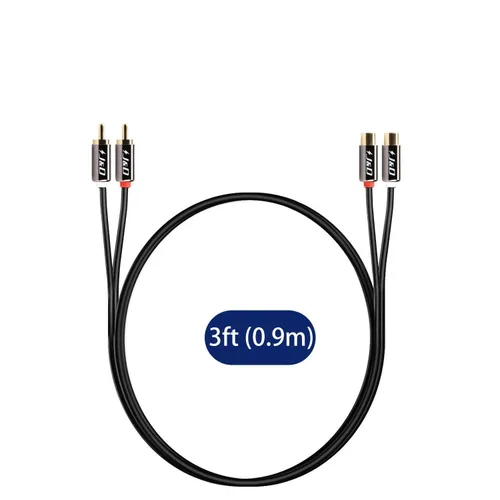 Vista 7 de J&D Cable de extensión de 2 RCA, cable RCA, cable de extensión de audio estéreo de 2 RCA macho a hembra chapado en oro con cubierta de cobre