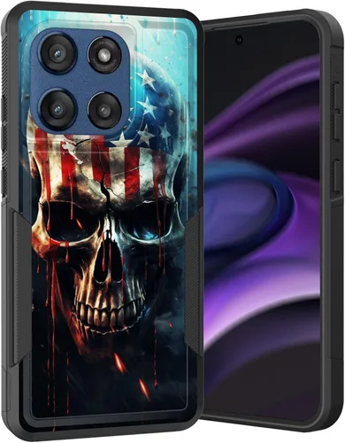 Vista 138 de para Moto G Play 4G 2024, funda de dos capas híbrida resistente y a prueba de golpes, PC duro + silicona suave protectora para Motorola Moto G Play