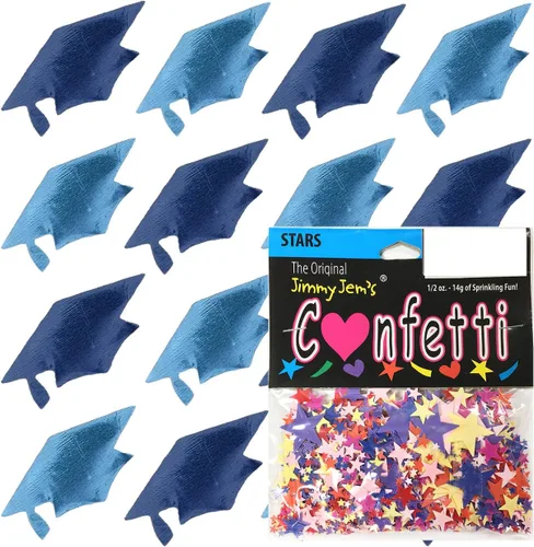 Vista 45 de Confetti Grad Cap Negro, Azul Marino Combo - 2 bolsas de media onza (1 oz)