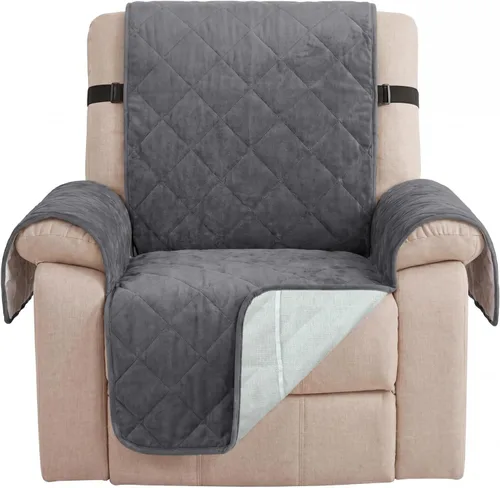 Vista 63 de H.VERSAILTEX Funda reversible para silla, protector de muebles antideslizante, resistente al agua, con correas elásticas de 2 pulgadas