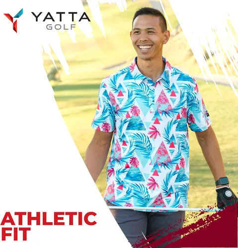 Vista 7 de YATTA GOLF Standout Performance Golf Polo Shirts Mens