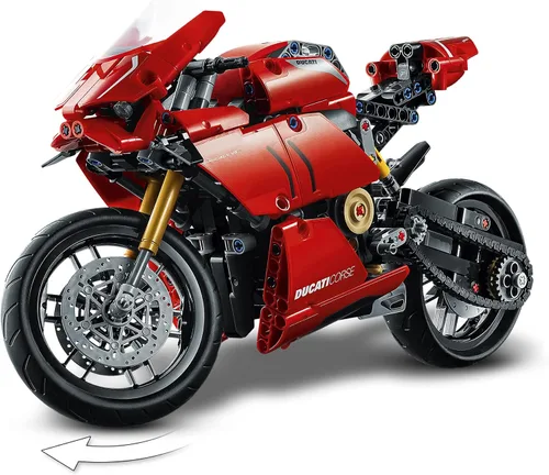 Vista 5 de LEGO 42107 Technic Ducati Panigale V4 R - Kit de construcción de modelos coleccionables con caja de cambios y suspensión de trabajo, idea de regalo