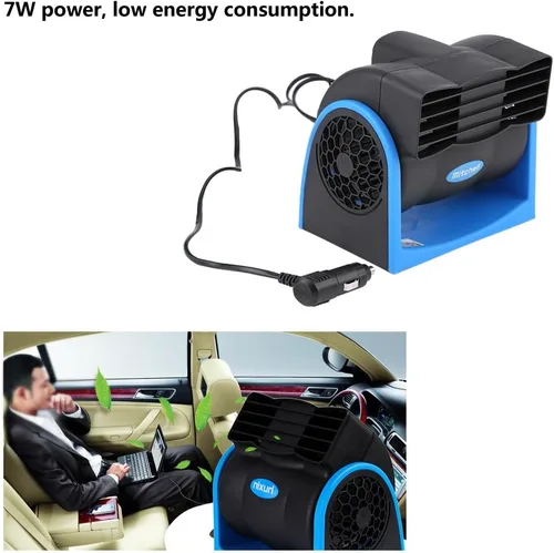 Vista 3 de Enfriador de ventilador de aire para vehículos de automóvil, DC 12V ABS Ventilador de enfriamiento eléctrico, Mini, velocidad ajustable, enfriador