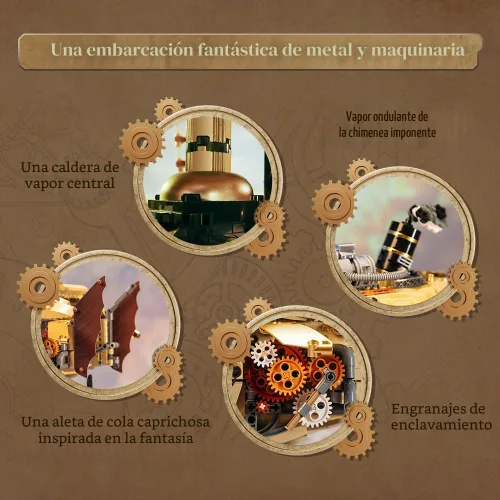 Vista 3 de PANTASY Juego de construcción de dirigible Steampunk para adultos
