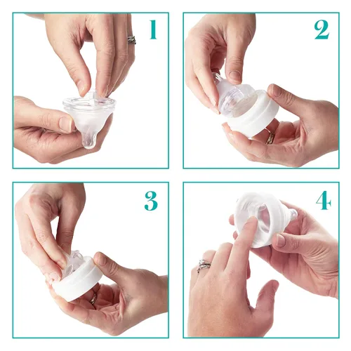 Vista 5 de Evenflo Feeding Balance + pezón de biberón de silicona sin BPA de cuello ancho, flujo medio, 3 meses + 6