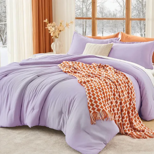 Vista 58 de MUXHOMO Juego de edredón beige tamaño individual/individual XL, ropa de cama alternativa ultrasuave para todas las estaciones. El juego de cama