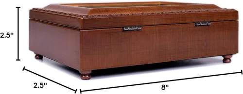 Vista 10 de Cottage Garden Always Believe - Caja de música de cuerda de madera con diseño de veta de madera