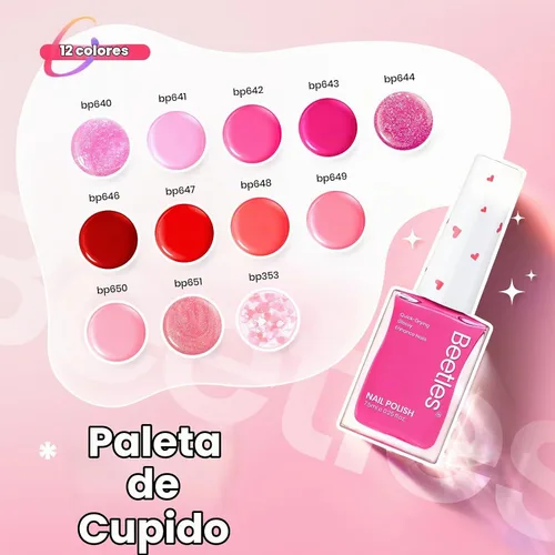 Vista 2 de Beetles - Juego de esmalte de uñas rosa, Prisma del Amor 12 colores, juego de esmalte de uñas primavera, salón, larga duración, DIY, uñas rosas