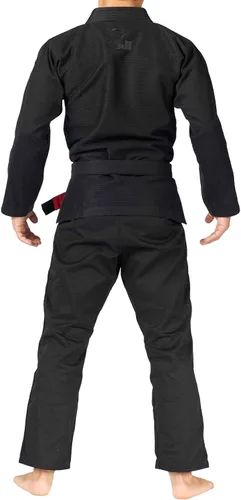 Vista 2 de FUJI Uniforme de Jiu Jitsu Brasileño de Estilo Versátil Todo Terreno Negro (letras negras)