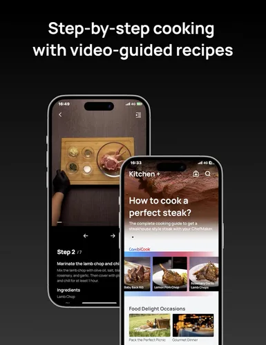 Vista 6 de Dreo ChefMaker - Freidora combinada, cocina como un profesional con solo presionar un botón, freidora de aire inteligente con sonda de cocina
