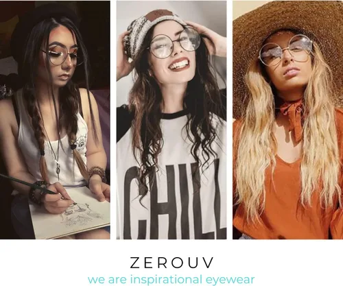Vista 5 de zeroUV Gafas grandes de gran tamaño con marco de metal transparente y círculo redondo
