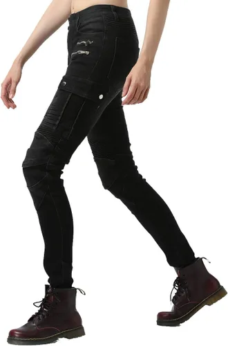Vista 4 de Takuey Pantalones de motociclista para mujer, pantalones de protección para ciclismo
